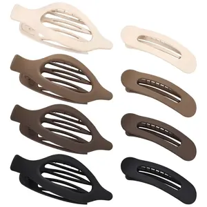 8 Pcs Flat Hair Clips, Neutral Color Flat Claw ClipsHair Claws for Women Girls Thin Hair French Hair Barrettes Accessories