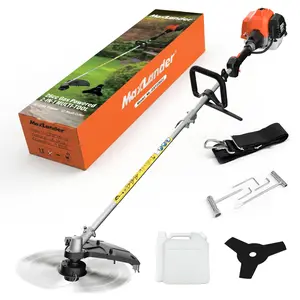 MAXLANDER 26cc Gas Weed Wacker, 2-in-1 /4-in-1 Multi Tools, Detachable Shaft Gas String Trimmer 17-Inch with 10-Inch Brush Cutter, Use 2 Cycle Air-Cooled Engine with Rubber Handle & Shoulder Strap Included, for Mowing Lawns
