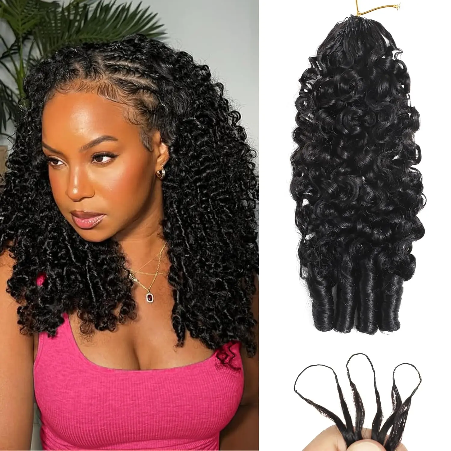 [NEW IN ] Bling Hair Burmese Curly Crochet Human Hair Extension 100% Human Hair Quality Deep Wave Raw Hair Weave Bundles Double Drawn Vietnamese Hair Extension For Black Women