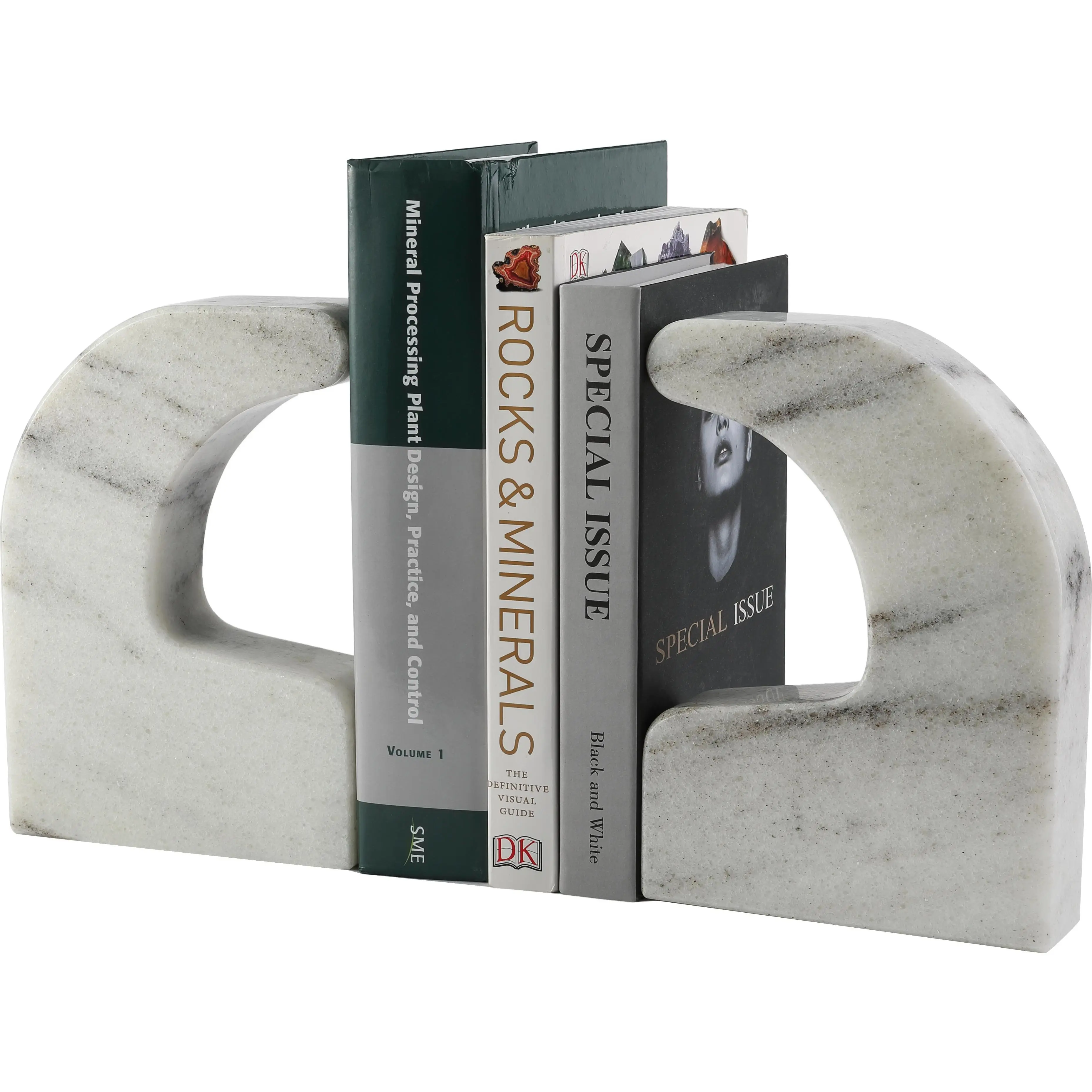 Swan Shaped Bookends - Marble (Mist White)