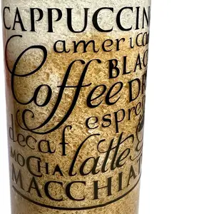 Frappuccino Double Shot Snow Globe Tumbler with Cappuccino Americano Black Coffee Espresso Decaf Mocha Latte Macchiato