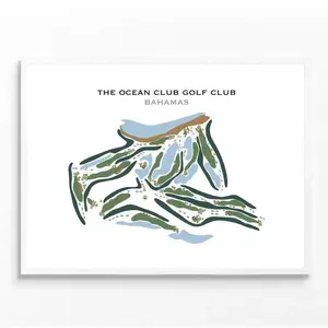 Ocean Club Golf Club Bahamas Map Print – Poster & Canvas Golf Wall Art