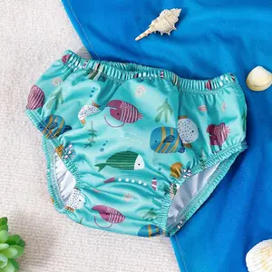 Baby Swimming Diaper, Cute Cartoon Print Swimming Trunks, Swim Diaper for Baby Boys & Girls, Baby Swimwear for Beach Swimming