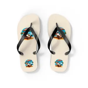 Custom Siamese Cat 'If You Can Read This, I'm Not Flying' Humorous Beach-Themed Personalized Flip Flops