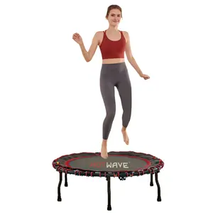 HOTWAVE Adult Trampoline Foldable Indoor Mini Trampoline 300 lbs 40"/45" Fitness Trampoline with Adjustable T-Shaped Foam Handles,outdoorFun Home Gym Kit Home Workout