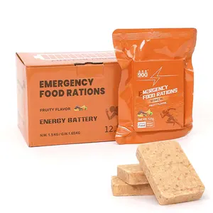 Emergency Food Bars Fruity Hardtack Military MRE 2025 Emergency Ration Bars Camping Hiking Survival High Calorie Bars 12 Count Long Shelf Life
