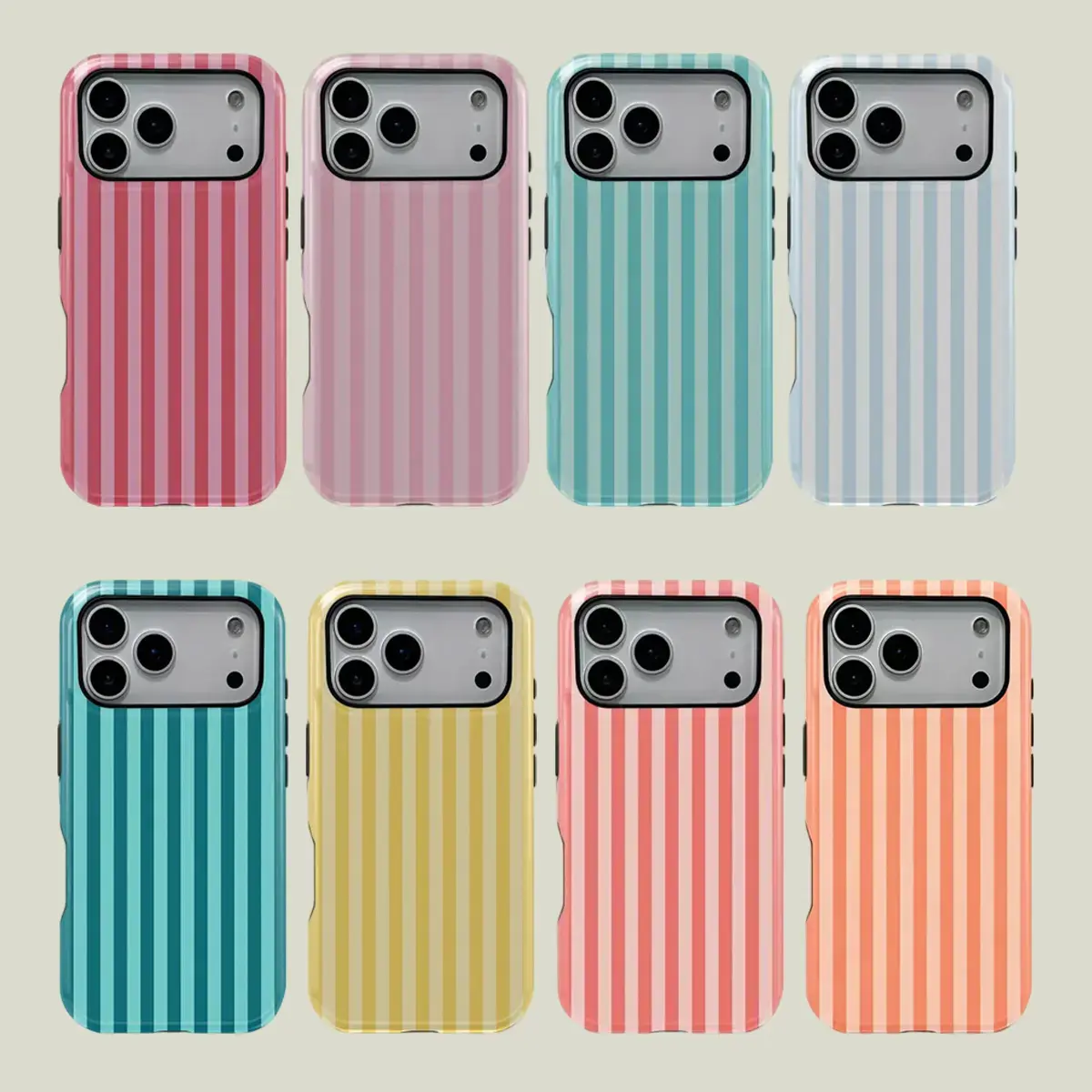 Striped Print Phone Case For Summer