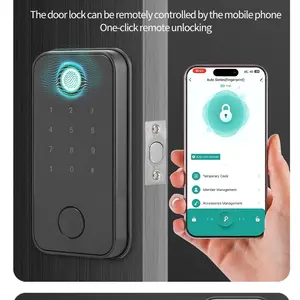 3 in 1 Smart door locking tool,Biometric Door Knobs & App Control, keyless entry door locking tool requiring batteries, with handle (without batteries), digital electronic door locks for front doors, hotels, offices Security