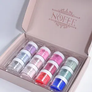 NOFEE Nail Dipping Powder Kit Acrylic Glitter French Manicure Art 12 Color Acrylic Powder Nail Art Starter Kit DIY USA Nail Care Nail Polish Cosmetic