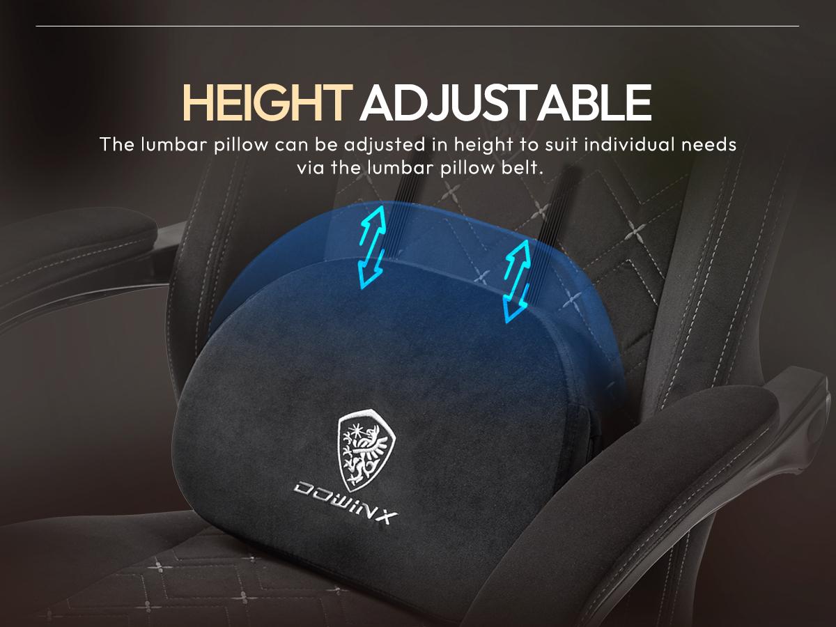 Dowinx Gaming Chair with Heated Massage Lumbar Support,Big and Tall Fabric Gaming Chairs for Adults with Footrest, Ergonomic Computer Game Chair with Poket Spring Cushions, 350lbs