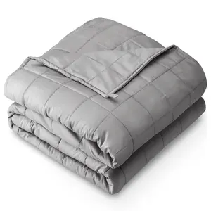 Bare Home Cotton Weighted Blanket with Nontoxic Glass Beads