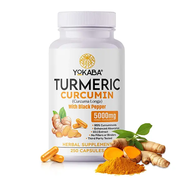 250 Capsules Turmeric Curcumin 5000mg Herbal Extract with BioPerine