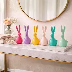8" Metal Easter Bunny Figurine Spring Décor (Assorted)