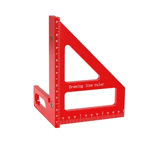 Multi-Angle Measuring Ruler 45/90   Alloy Woodworking Square Protractor  Layout Measurement Tool Red