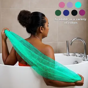 Authentic African Net Sponge with Knots, Afro Scrub Net Bath Cloth for Shower, Body Wash Tool, Exfoliating Net Sponges