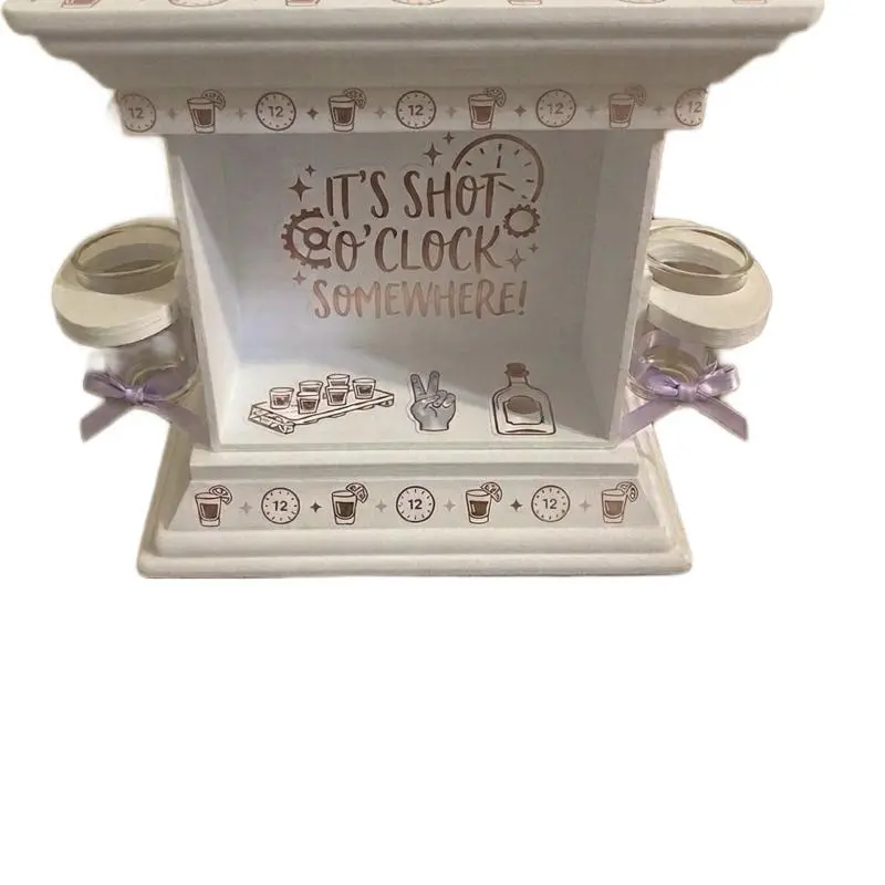 3D Printed Customizable Mini Bar Tray - Shot Glass Caddy with Bottle Holder, Lightweight Home Bar/Desk Liquor Display Server, Personalized Bridesmaids/Groomsmen Gift, Compact