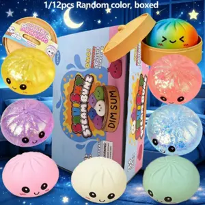Cute Expression Large Bread Stress Relief Toy, Anxiety Relief, Soft Tpr Material, Unboxing Surprise, Holiday Gift, Office Desk Decor