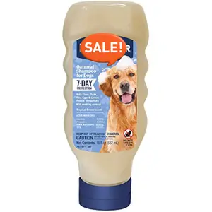 PetArmor Plus Flea and Tick Shampoo for Dogs, Oatmeal Flea Shampoo Kills Fleas, Ticks, and More, Tropical Breeze Scent, 18oz