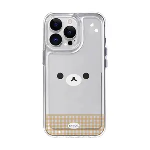 R-Rilakkuma Simple Fashion Transparent Phone Case ,Stylish & Durable Christmas Gift: Fashionable Phone Case for iPhone 11-17– Perfect Blend of Protection and Trend