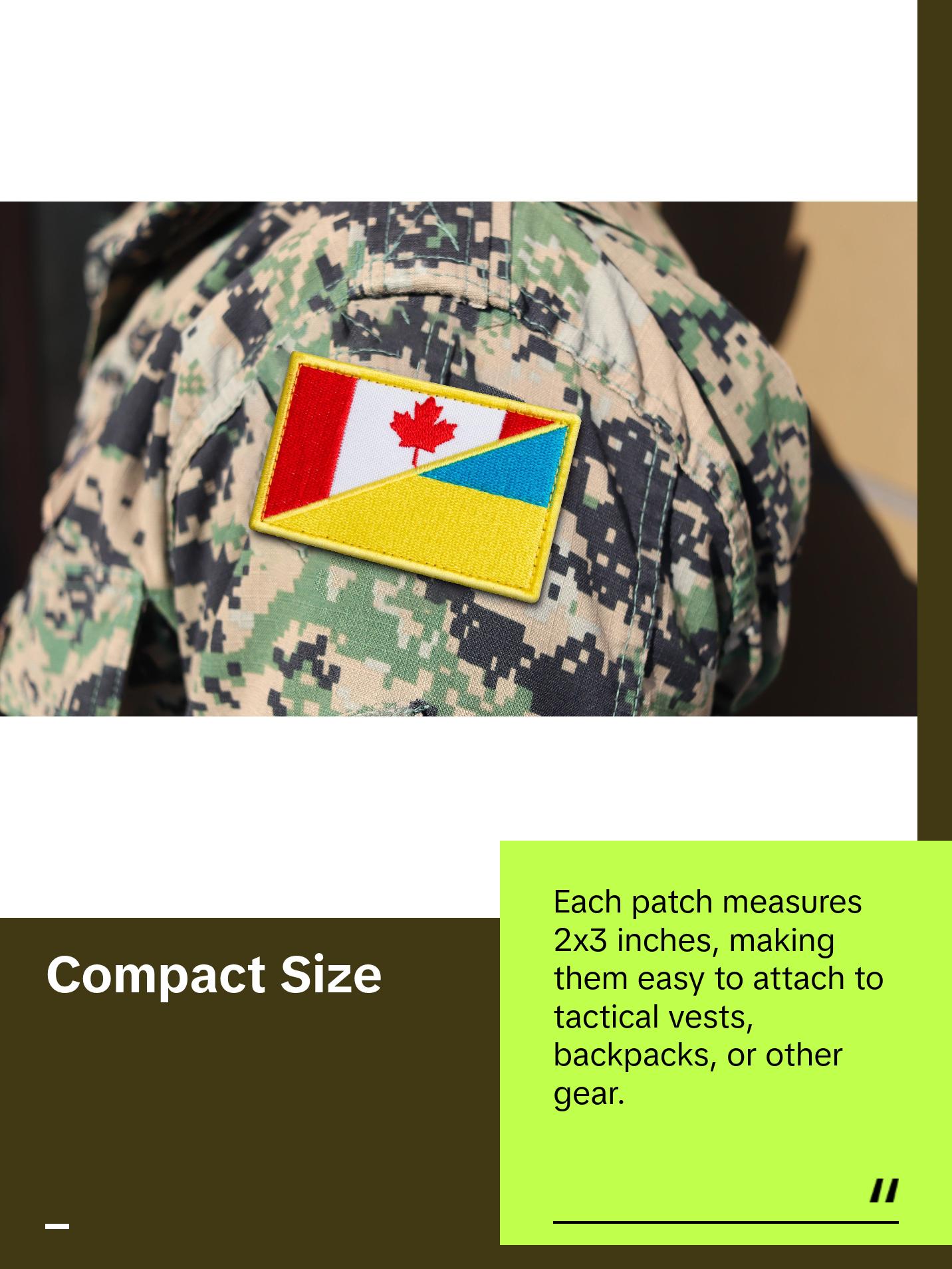 2-Pcs Canada Flag and Ukraine Flag Patch Set, Embroidered Ukrainian Emblem and Canadian