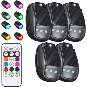 5 Pack Solar Powered LED Cab Roof Marker Running Lights W/Remote for Trucks SUV