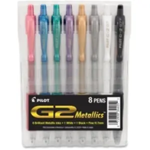 212 MAIN Retractable Gel Pen, 8-Pack Specialty Aesthetic Pen with Vibrant Metallic Inks for DIY Woodwork & Hobby Projects