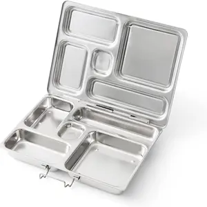 Classic Stainless Steel Bento Lunch Box with 5 Compartments