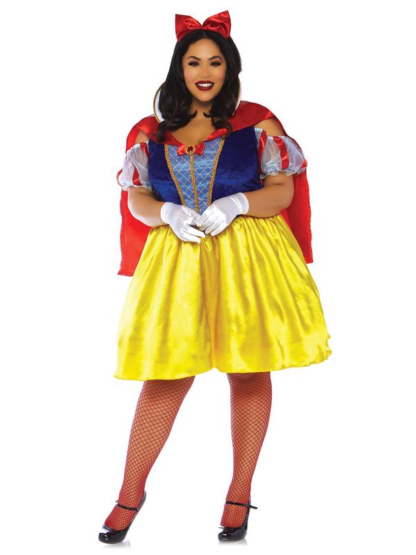 Plus Fairy Tale Snow White Plus Halloween Costume plussize Dress Fitted