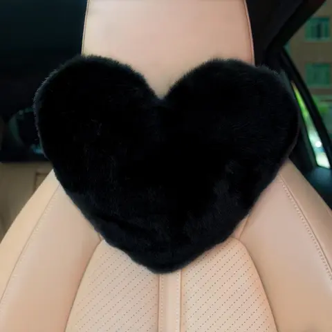 Heart Shaped Headrest Pillow, 1 Count Soft & Comfortable Car Neck Pillow, Plush Neck Pillow, Car Interior Automotive Accessories for Women & Girls