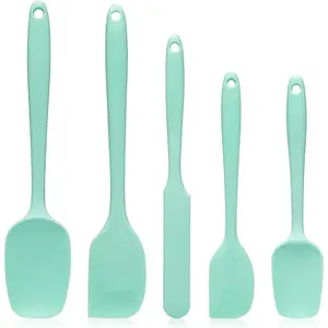 Silicone Baking Spatula Set, 5 Counts/set Heat Resistant Non Stick Cookware Spatula, Dishwasher Safe Cake Baking Tool, Nonstick Baking Tool, Kitchen Utensils