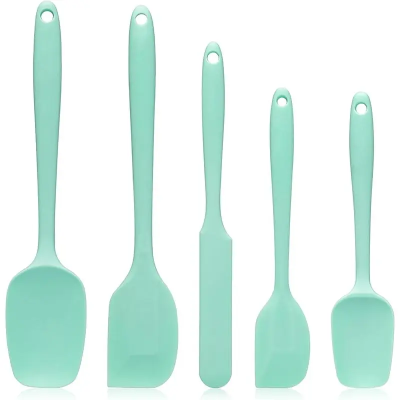 Silicone Baking Spatula Set, 5 Counts/set Heat Resistant Non Stick Cookware Spatula, Dishwasher Safe Cake Baking Tool, Nonstick Baking Tool, Bakeware, Kitchen Utensils, Baking Utensils Supplies, Baking Accessories, Home Baking Supplies