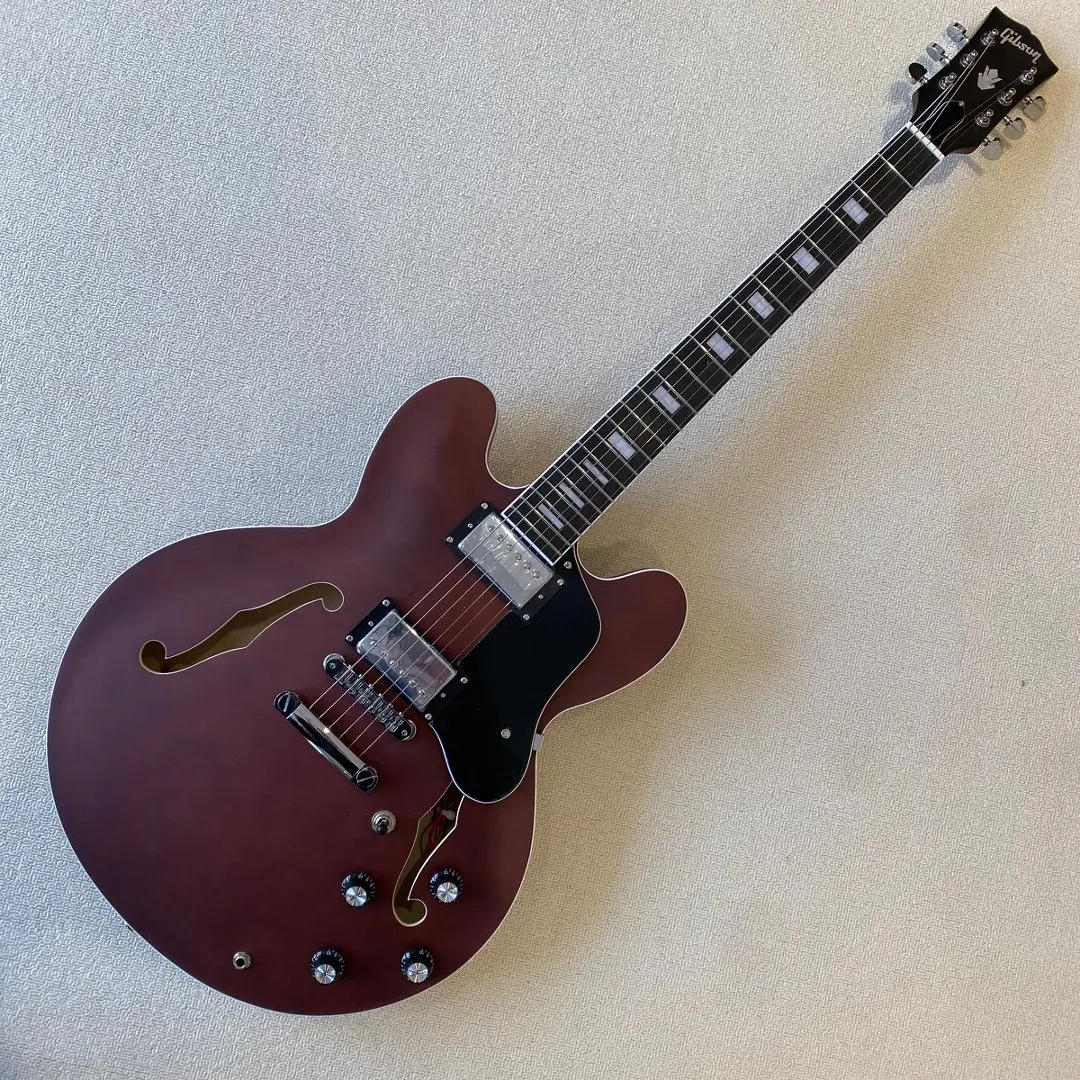 GIB ES 335 Matte Brown 6-String Semi-Hollow Electric Guitar - Maple Body, Rosewood Fingerboard, HH Humbucker Pickups, Chrome Hardware, for Hard Rock, Metal Stage Playing, 6 Strings