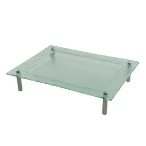 10 Strawberry Street Tahoe Rectangular Platter with Chrome Feet