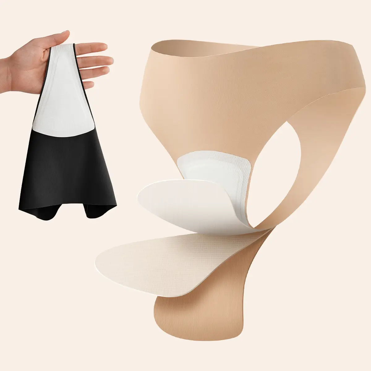 LUCKMEEY Camel Toe Cover Thongs for Women - G-String, Seamless Design, Basic Fit, Machine Washable, Comfortable Underwear - Womenswear Everyday Black