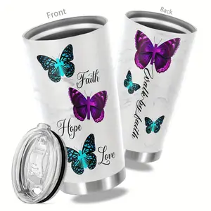 20Oz Stainless Steel Butterfly Cup, Humorous Design, Double-layer Vacuum Insulated Travel Cup, Perfect Gift for Family, Friends, and Relatives