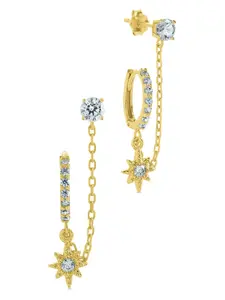 Celestial Double Dangle Huggies
