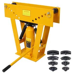 Hardware 16 Ton Pipe Tube Bender Manual Hydraulic, Piping Bending Exhaust Tube Fabric w/8 Dies(1/2,3/4,1,1-1/4,1-1/12,2,2-1/2,3) Adjustable Rollers 90-180 Degree Bend Steel Iron Metal Ratcheting,yellow