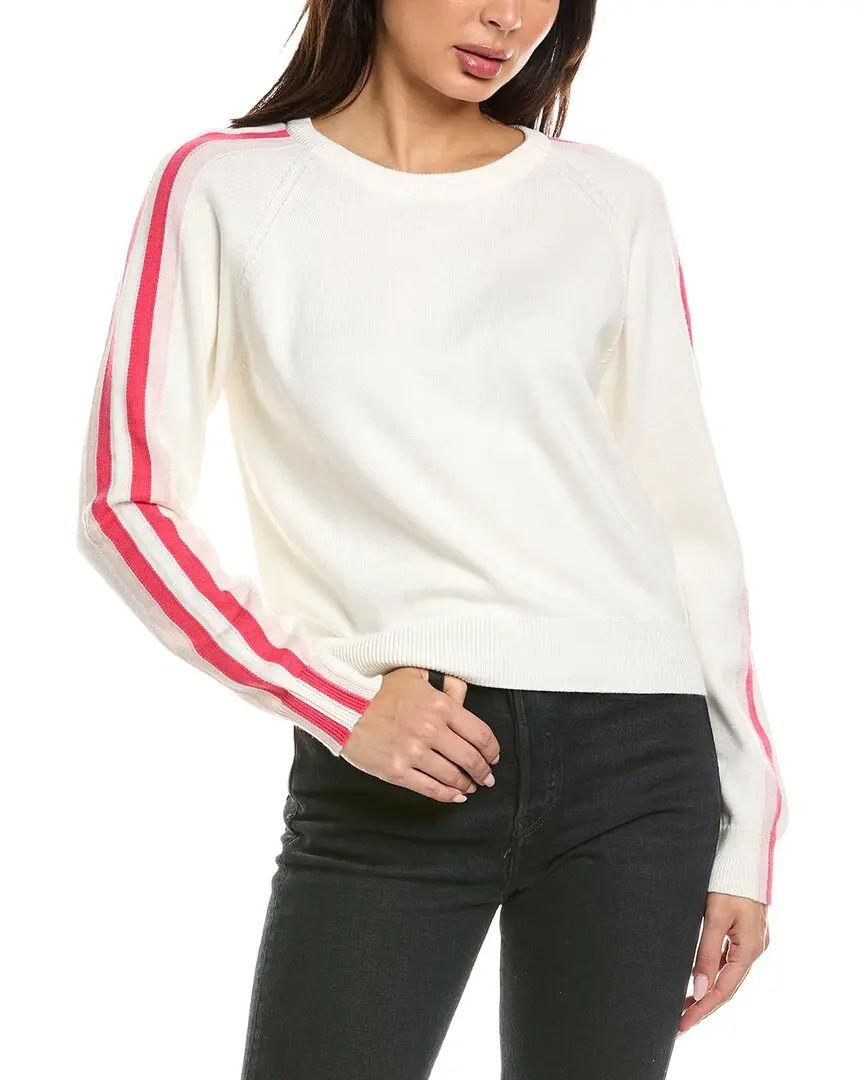 Brodie Cashmere Varsity Crewneck Cashmere-Blend Sweater