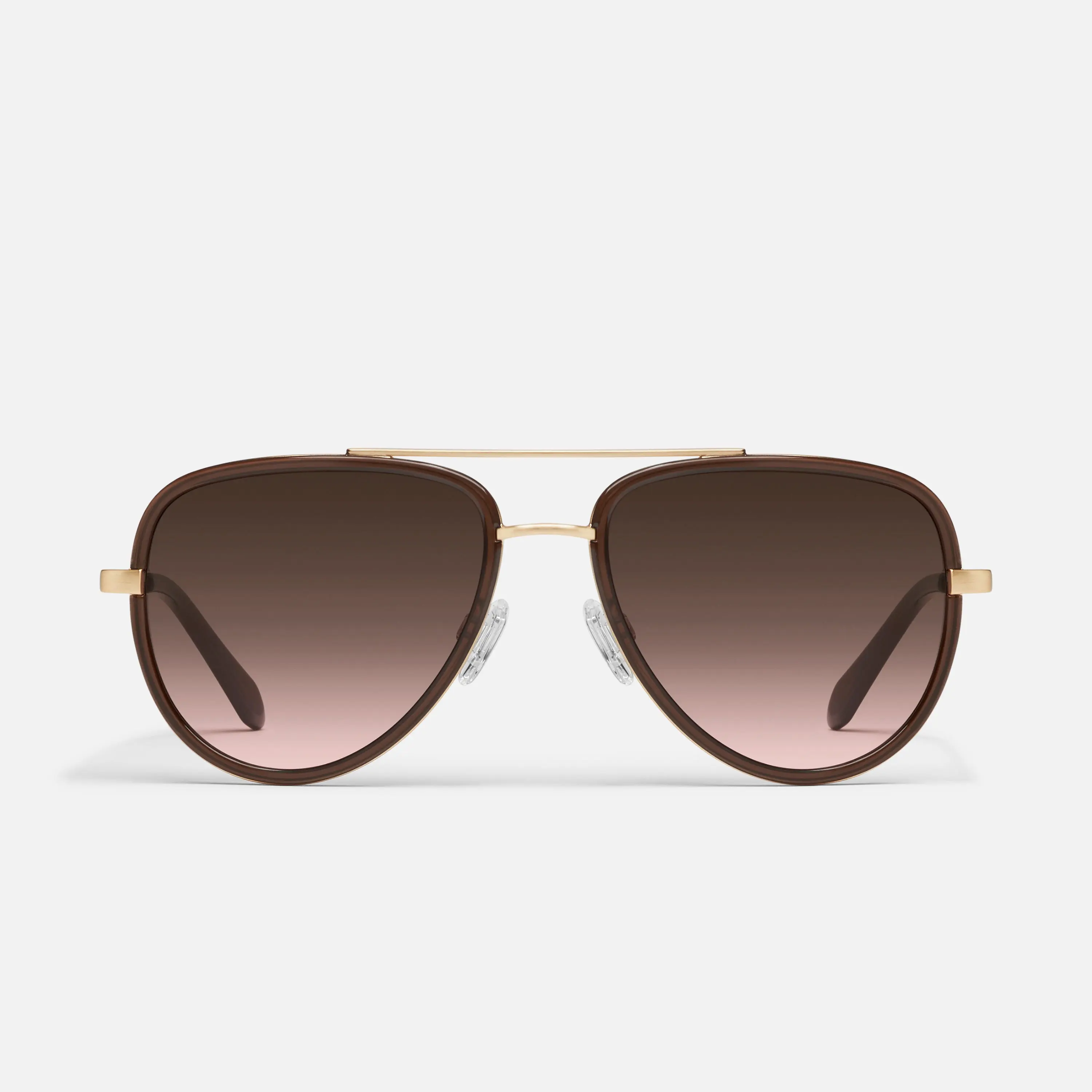 QUAY - ALL IN MEDIUM Aviator Sunglasses Frames Trendy Casual Acetate with Standard Metal Arms & Adjustable Silicone Nose Pads