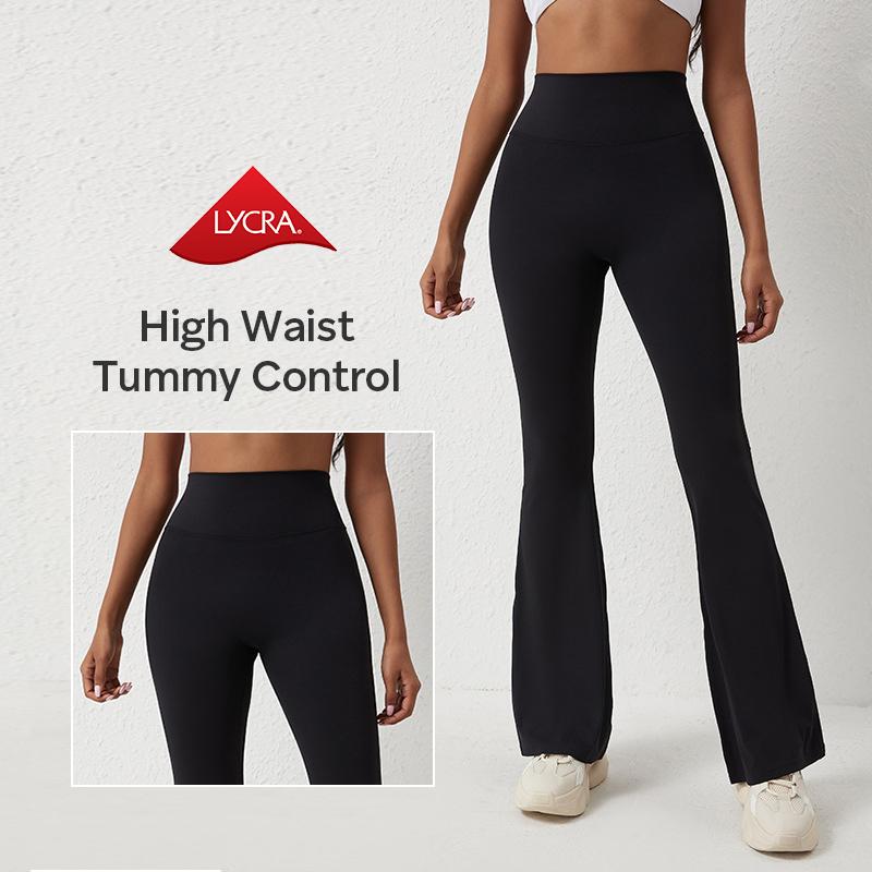 AFZWomen's Tummy Control Sport Flare Leggings Petite & Plus Hidden Back Pocket