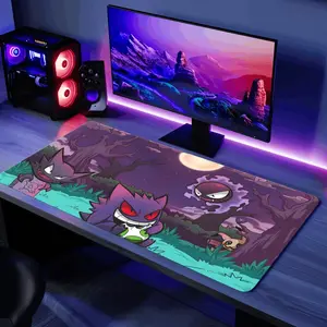 Ghost Mouse Pad XL Desk Mat Gengar Gaming Play Mat Gift Office Decor Computer Cover Print TCG Haunter Game Mat