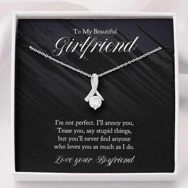 Girlfriend Necklace, To My Girlfriend Necklace “ Birthday Christmas Gift For Girlfriend From Boyfriend 371, trendy jewelry, romantic gift, layered styles, meaningful designs, fashion accessories.