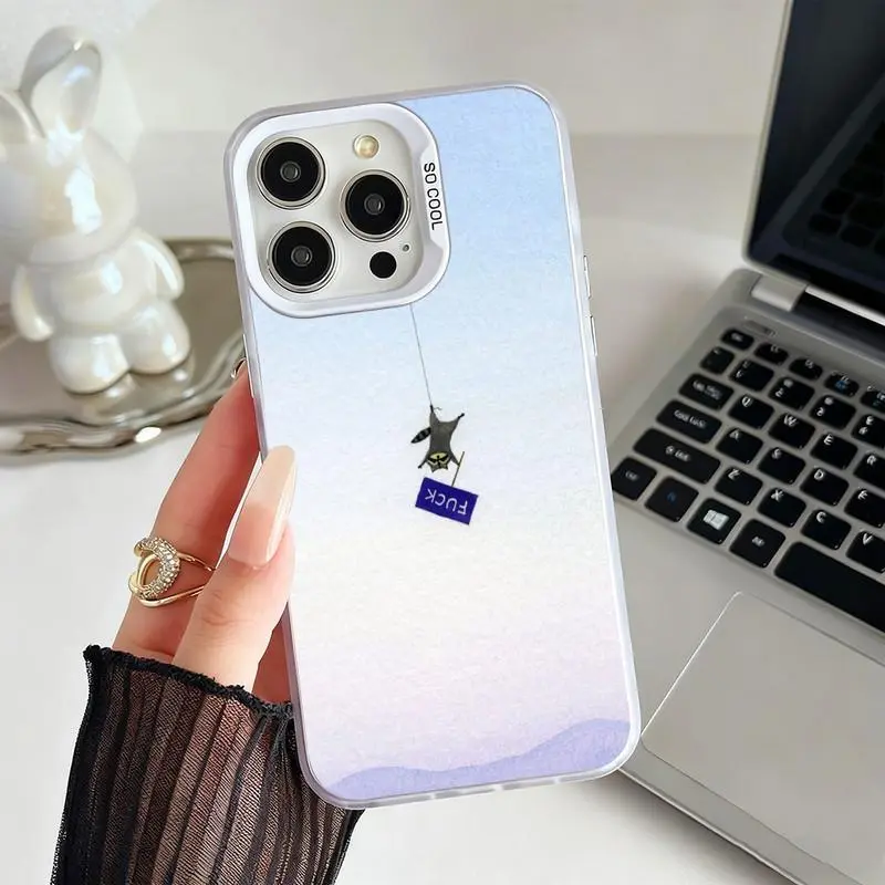 Funny raccoon illustration print phone case. Compatible with iPhone 17 Pro Max/16 Pro Max/15 Plus/14/13/12, perfect for birthdays or party gifts. Also compatible with Galaxy S26 Ultra/S25 Plus/S24/S23/S21. Shockproof and durable protective case.