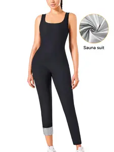 Women's Sweat-Wicking Sports Jumpsuit, Plain Sleeveless Design, Above the Ankle Length, Ideal for Running Yoga All Seasons Workout Jumpsuits