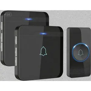Waterproof Wireless Door Chime Kit with 2 Plug-In Receivers, 52 Melodies and LED Flash, Long Range Operation Over 1300 Feet, CD Quality Sound, Easy Installation for Home Security