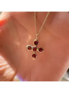 Rose Cross Vampire Halloween Pendant Necklace, Transparent Popular Pendant