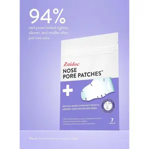 | Nose Pore Patches | Medical-Grade Hydrocolloid | Targets Pores & Pimples | Absorbs Oil Overnight | Vegan | Cruelty-Free | Facial Skin Care Products | 7 Ct