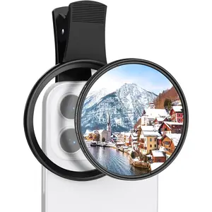 K&F CONCEPT 67mm Clip-on ND2-32 Phone Camera Lens Filter Kit, Multi-Coated Variable Neutral Density Light Reduction Filter Compatible with iPhone 16 15 14 13 12 11 and Other Smart Phone