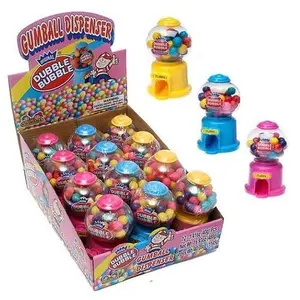 Dubble Bubble Gumball Mini Machine 12 ct. Chewy Gum With Mixed Fruit Flavor - 12 Count in Pack Snack Candy Sugar Sweet