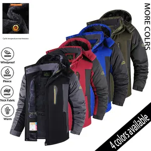 Men's Outdoor Windproof Waterproof Jacket Cold Winter Fleece Lined Thick Warm Multi-Functional Fishing Hiking Cycling Coat in  Menswear